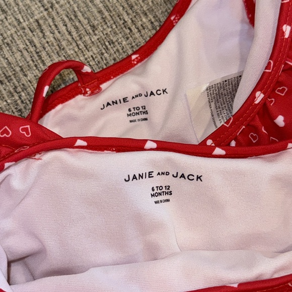 6-12m Two Piece, Red, Janie and Jack Bathing Suit - Picture 2 of 4